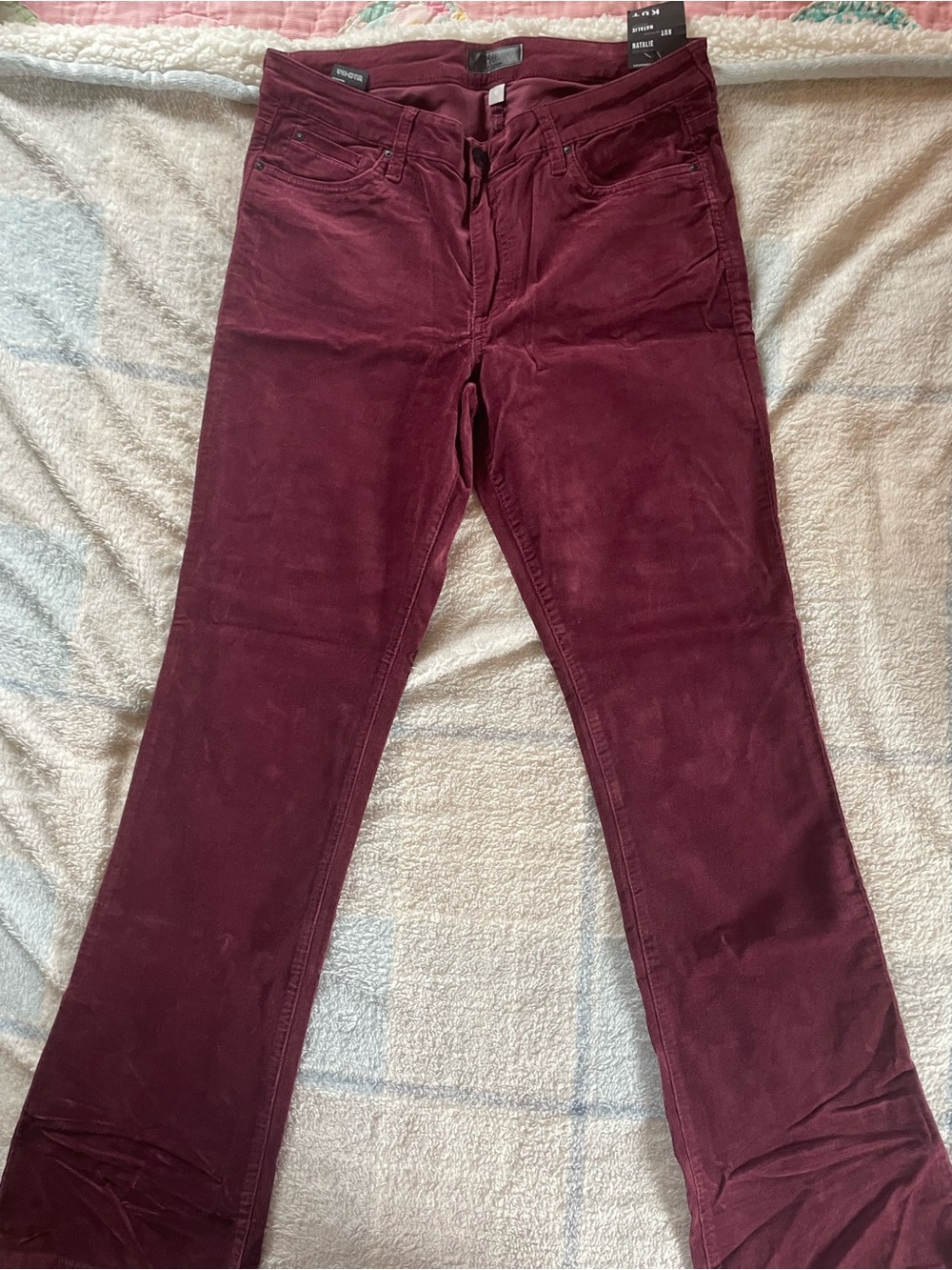 Kut from the Kloth Wine Corduroy Boot Cut Pants